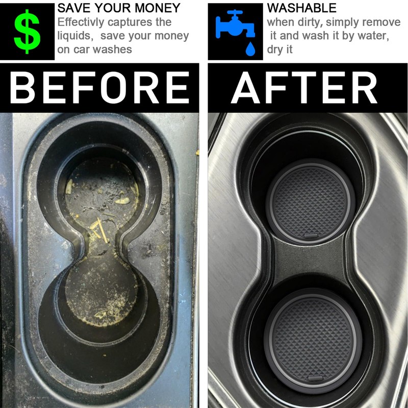SENSHINE Anti Dust Cup Holder Insert for Dodge Charger Accessories