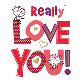 Piccadilly Greetings Valentine's Day Card, Really Love You Open - 8 x 6 inches