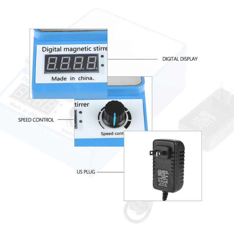 0-3000RPM Digital Magnetic Laboratory Stirrer Mixer Plate Control ZGCJ-3A