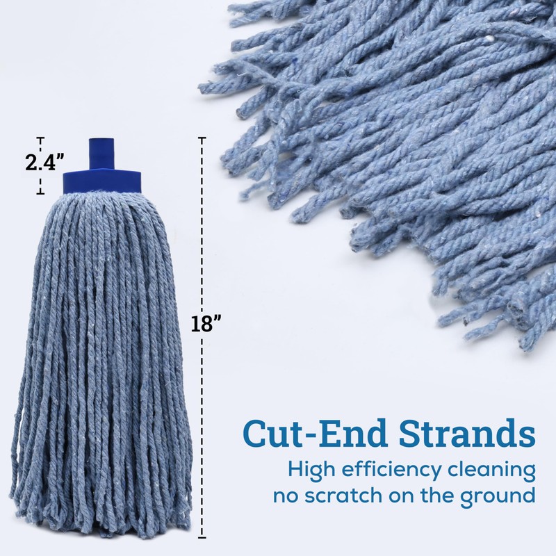 Kleen Handler Wet Mop Replacement Head – Heavy Duty Cotton