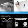 NearMoon Rain Shower Head, High Flow Stainless Steel Square Rainfall