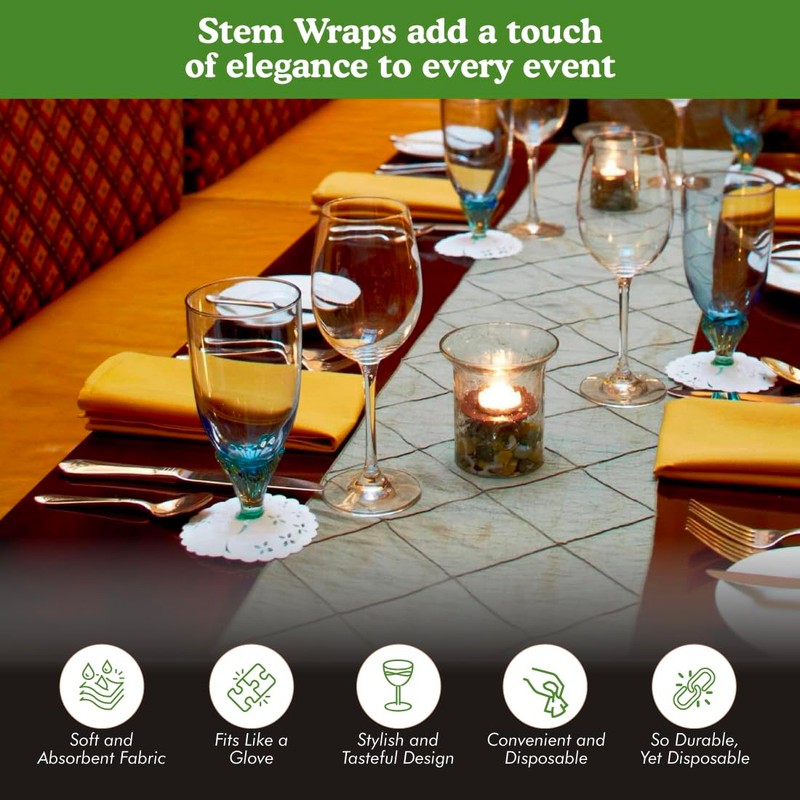 Regency Wraps Stem Wraps for The Bases of Stemmed Glasses,