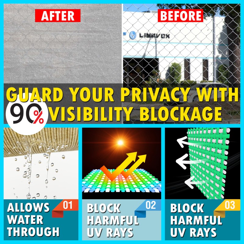 ShadeMart 3' x 123' Balcony Privacy Screen Fence Grey Deck