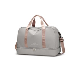 CORIOS Nylon Sports Bag for Men/Women Travel Bags Duffle Bag Weekender Overnight Bag Fitness Bag Swimming Bag Large Training Bag Cabin Travel Sports Gym, gray