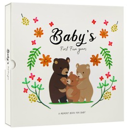 Moaffzey Baby Memory Book for Boy or Girl, Baby Book Keepsake, Baby Scrapbook for Baby's First Five Years, Baby Photo Album from Birth to Age 5, Baby Book to Record Baby's Milestones and Photo