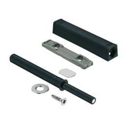 Gedotec Pressure Catch Door Damper TIP-ON 956A1004 Long Version with Magnet | Colour Black | Blum Door Catch with Ejection Path 38 mm | 1 Set - Push to Open Pressure Opener for Kitchen Cabinets &