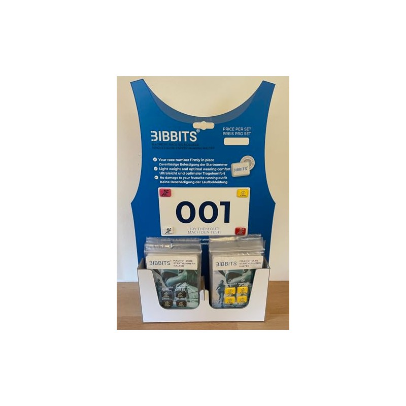 It's Running BibBits Magnetic Race Number Holder Runner Silver