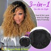20" Kinky Curly Half Wig 210% Density Synthetic Half Wig