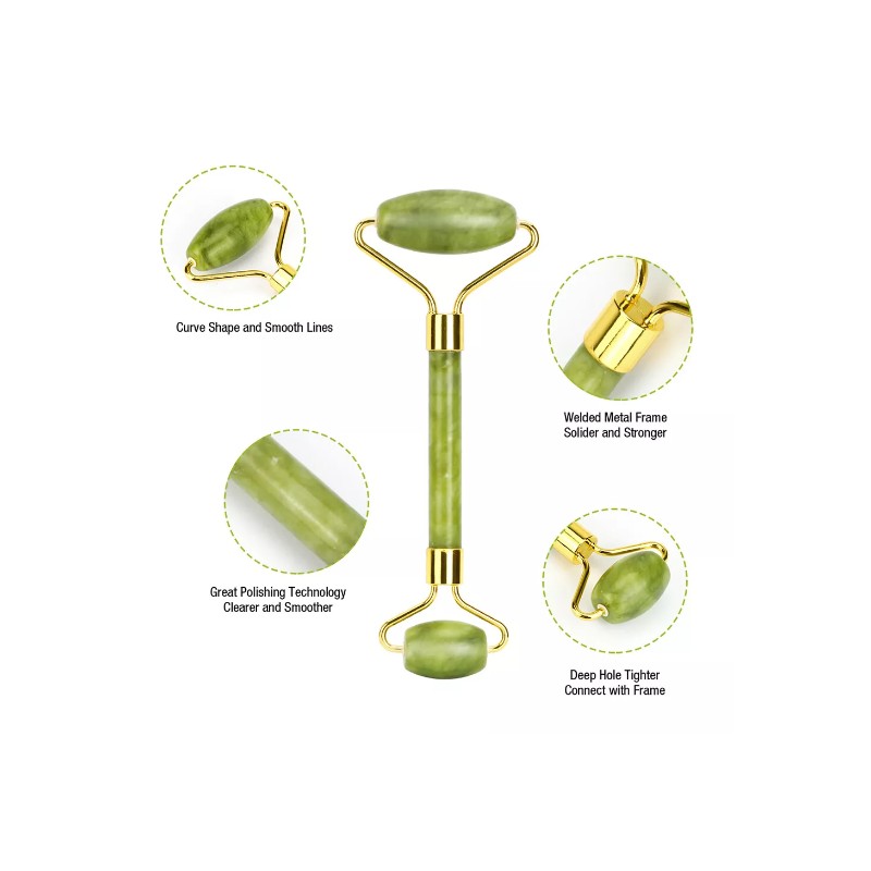 Gua Sha and Face Roller Set Jade Facial Beauty Body