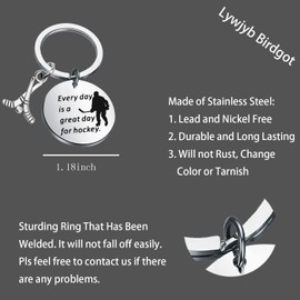 Lywjyb Birdgot Hockey Keychain Every Day Is A Great Day for Hockey Gifts for Hockey Players (hockey key ca)