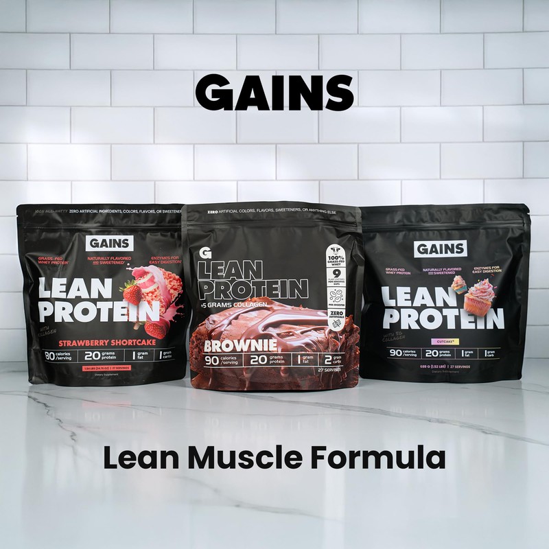 Gains in Bulk Lean Protein Powder with Collagen Peptides, Gluten