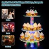 PARYRAY 3-Tier LED Cupcake Stand with Eiffel Tower Design -
