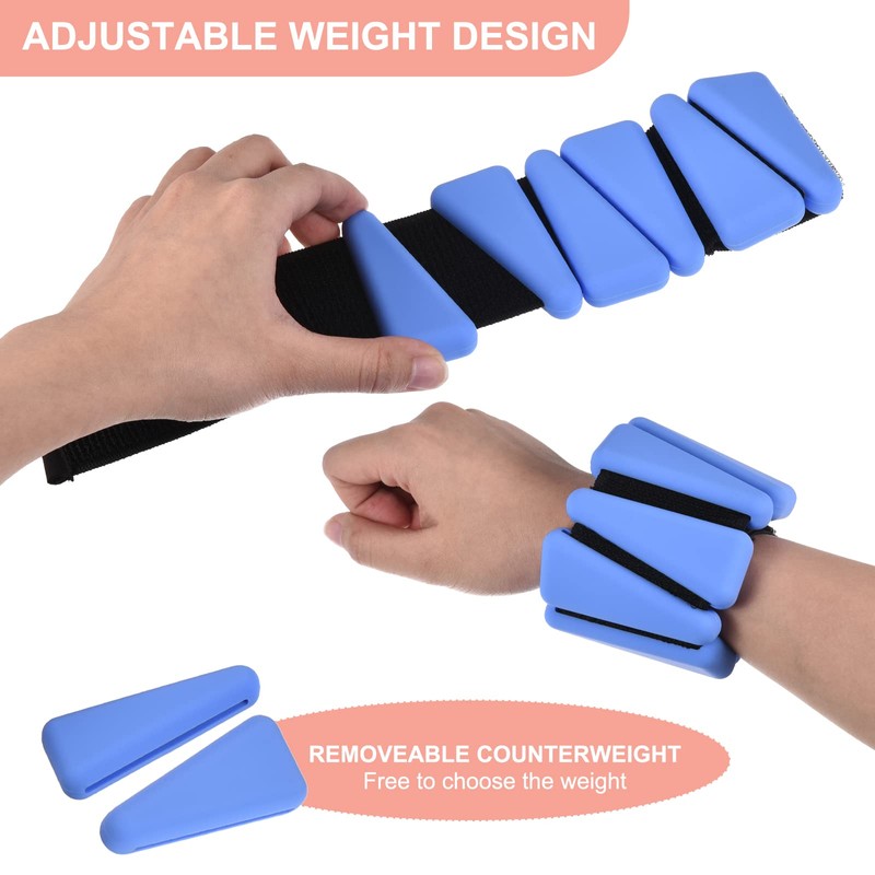 PATIKIL Adjustable Wrist Ankle Weights, 2lbs Total (1lb Each) Workout