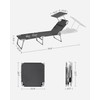 SONGMICS Sun Lounger, Patio Chaise Lounge Chair, Folding, with Canopy,