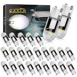 Qasim 194 LED Bulb White 2825 168 W5W T10 Wedge COB Bulbs 6000K for Car Interior Dome Map Glove Box Reading License Plate Courtesy Step Lights, Pack of 25