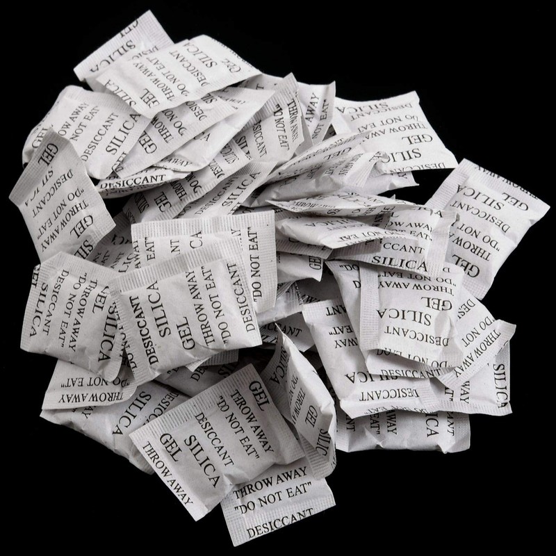 Jesnoe 50 Pieces Silica Desiccant Drying Humidity Absorber Sachets Bags