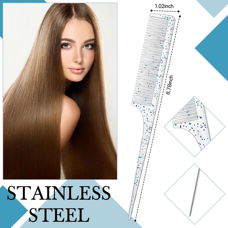 Geiserailie 3 Pcs Slick Back Hair Brush Set Bristle Hair
