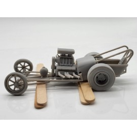 Unbranded 1960s Small Old School Dragster With Small Block Superch V8 1/25 Scale Mode Kit