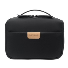 LEVEL8 Travel Toiletry Bag for Women Hanging Wash Makeup Bags with Hook,Cosmetic Organizer for Business Trip, Vacation and Bathroom Small Size Black