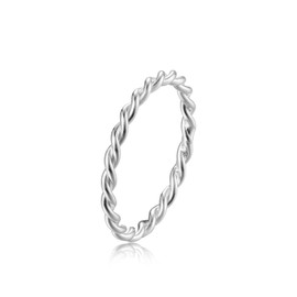 SILBERTALE Stacking Rings 925 Silver Rings Women's Thin Braided Front Ring Minimalist Cord Ring Eternity Twisted Knot Knuckle Band Ring Women Silver Jewellery Size 43-58, Sterling Silver