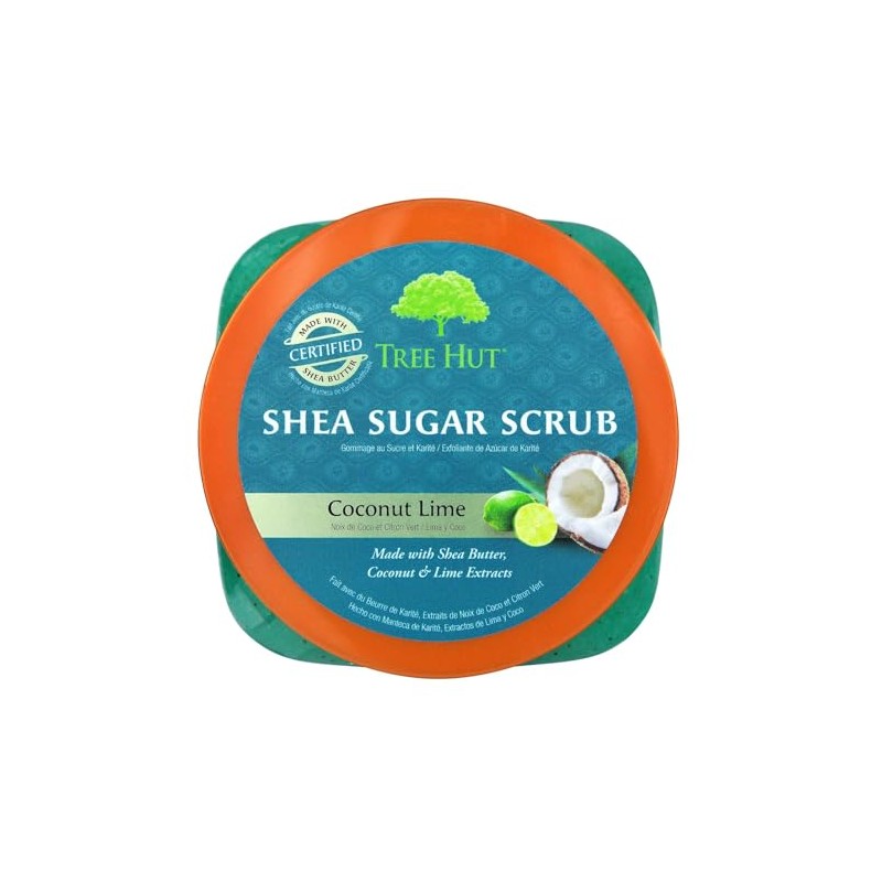 TREE HUT, Coconut Lime Shea Sugar Scrub, Exfoliante Corporal de