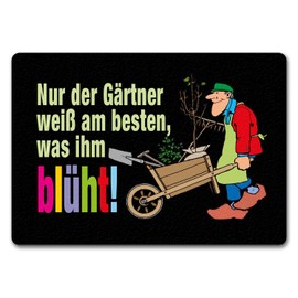 speecheese Der Gärtner weiß, was ihm blüht! Fußmatte in 35x50 cm ohne Rand Garten Schmutzfangmatte für Gärtner Humor