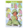 Butterick Patterns B5624 Size NB0 NB-Small-M Infants Dress Jumper Romper