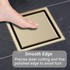 4 Inch Gold Shower Drain, SUS304 Stainless Steel Square Bathroom