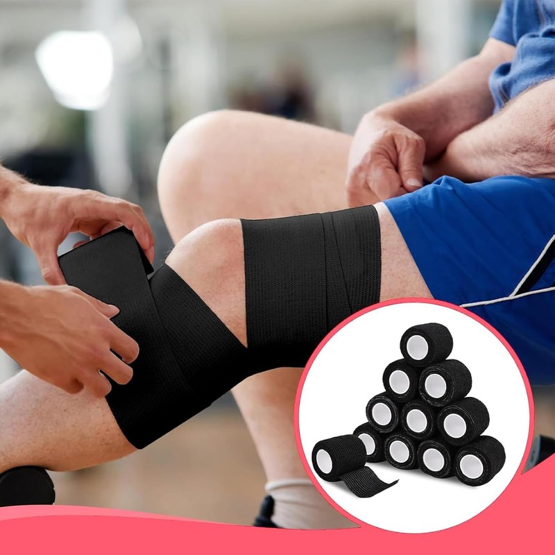 Loppdece 12 Rollen Selbstklebender Verband, 5cm x 4.5m Elastische Selbsthaftende