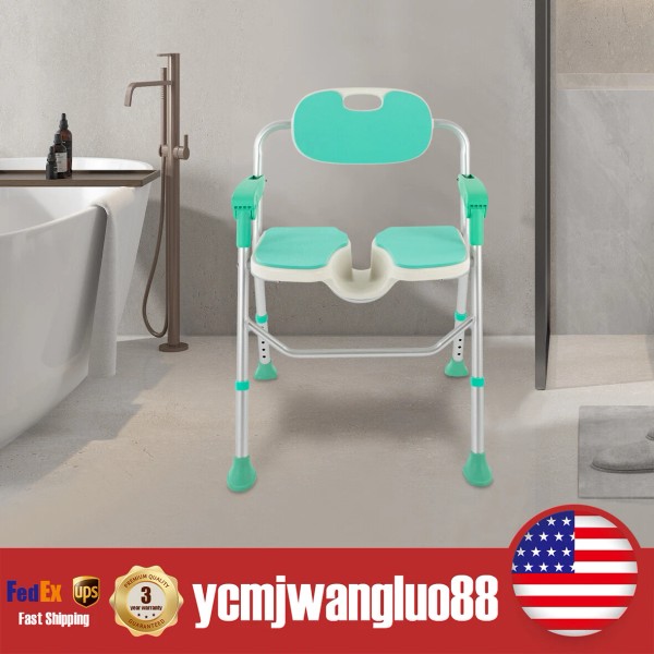 TOOL1SHOoo Stainless Steel Shower Chair 350lbs Height Adjustable Bath Seat