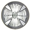 Adjure T70X00-SR 7" Iron Cross Skull Bulb Cover Motorcycle Headlight