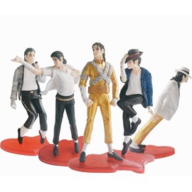 BOMJJOR 5 Pack Michael Jacksn Dolls Rock King Classic Album Action Figure Toy Playset with Box (Concert Version)