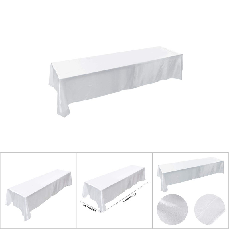 Tablecloth, 145X320Cm Table Cover Wrinkle-Resistant Polyester Banquet Table Cloth Washing