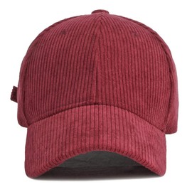 XRDSS Corduroy Baseball Cap Unisex Adjustable Classic Sports Cap Outdoor Solid Caps, Burgundy