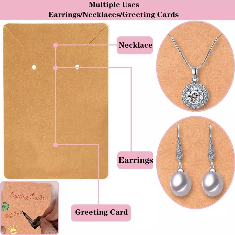 Nierbo 400 Pcs Expositor Cartones Para Aretes, Collar, Joyería