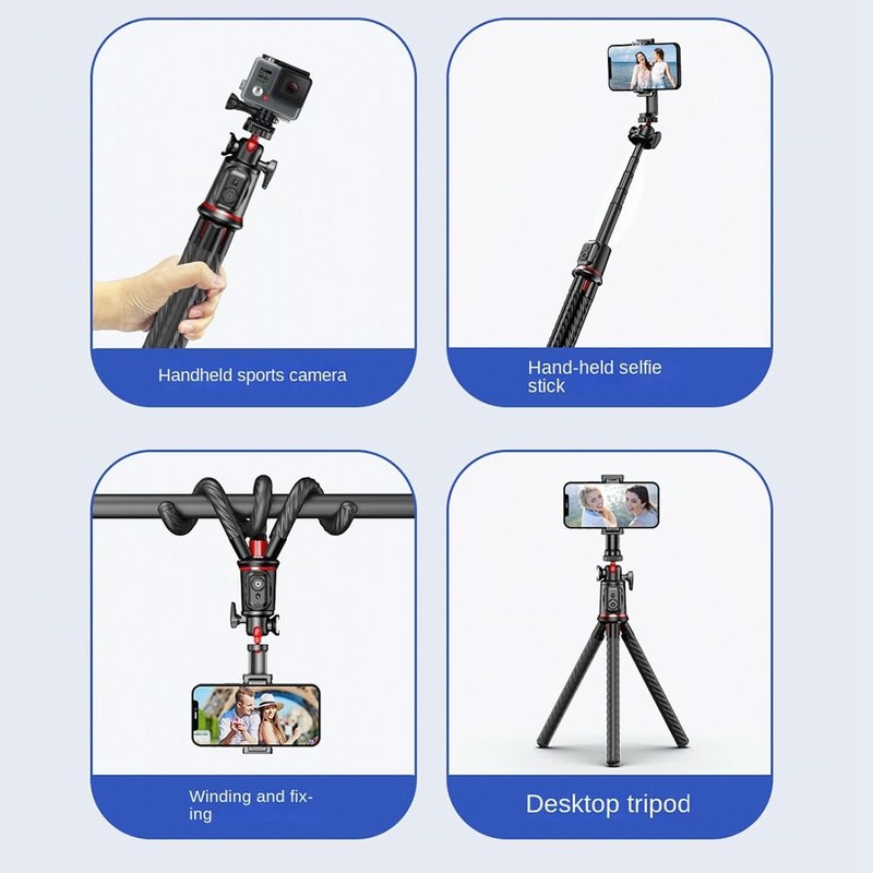 Peakloong Selfie Stick Phone Tripod Stand, Extendable Flexible Octopus Tripod