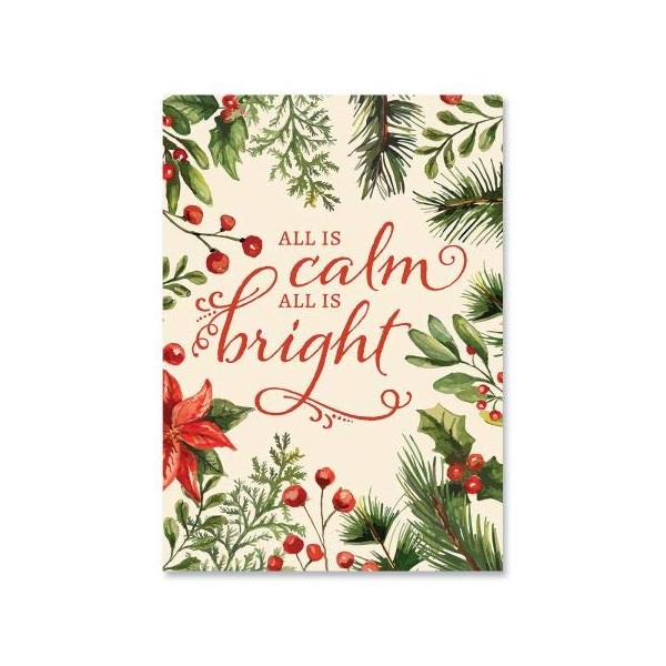 All is Calm Religious Christmas Cards - Set of 18, Religious Themed Holiday Card Value Pack, Large 5 x 7 Inch Size, Envelopes Included