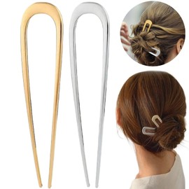 Metal French Hair Pins for Women,U Shaped Hair Pin French Style,Metal U Shaped Hair Pins,U Shaped Metal Hair Fork,Gold French Pins for Thick Hair,French Twist Hair Pin,Hair Sticks French Hair Pin