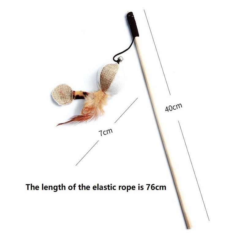Cat Toy Wand Interactive – Fashion Cat Wand Toy Natural