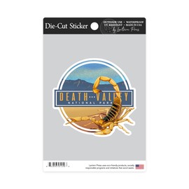 Die Cut Sticker Death Valley National Park, California, Scorpion, Lithograph, Contour Vinyl Sticker 3 to 6 inches, (Waterproof Decal for Cars, Water Bottles, Laptops, Coolers), Large