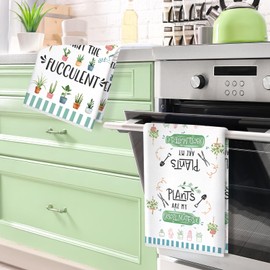 Arquiel Funny Microfiber Kitchen Towels, Gifts for Plant Lovers, Soft Absorbent Hand Towel 15.7 × 23.6 Inch, Thick Dish Cloth for Party Anniversary Holiday Decoration Housewarming Gifts