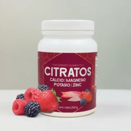Suplemento de Citratos Garden Life con Calcio, Magnesio, Potasio y Zinc en Polvo sabor Frutos Rojos de 250g                                           