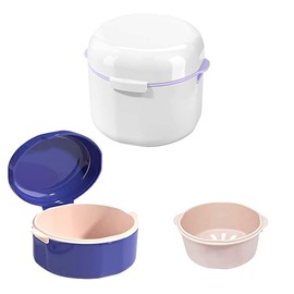 Braces Box with Strainer, Pack of 2 Denture Box for False Teeth, Portable Denture Box Cover for Storage and Immersion, Dentures, Dental Devices, Mouth Guard