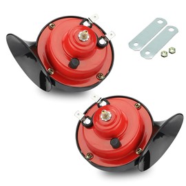 Downhill 2 PCS 300DB snail horn, ABS Super Loud Car Horn, Universal 12V Waterproof Air Horns Kit Replacement, for Cars, SUVs and Trucks (Red)