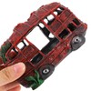 POPETPOP Wreck Car Aquarium Decorations - Resin Wrecked Bus Fish