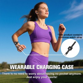 Wireless Bluetooth Invisible Sleep Earbuds ENC Noise Cancelling Flat Earphones with Wearable Wristband Charging Case Sleeping Small Headphones with Physical Button Control for Side Sleeper Music Video
