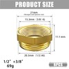 Aitsite Reducer 3/8 to 1/2 inch made of brass, reduction