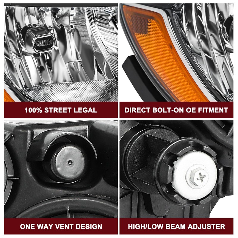 JSBOYAT Halogen Headlight Assembly Replacement for 2017 2018 2019 2020