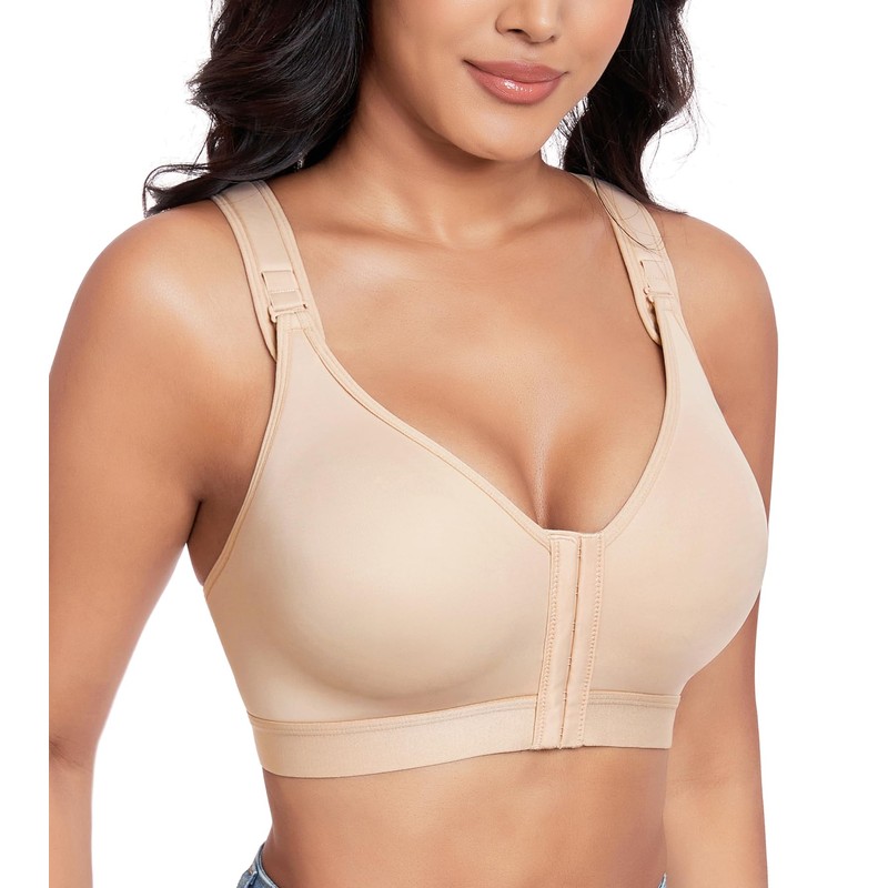 Lemorosy Women's Post-Operative Strong Support Sports Bra Adjustable Without Underwire