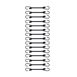 Joneaz Mini Bungee Cord with Hooks 2 Inch, Plastic Coated, Without Sharp Hook End, 15 Piece